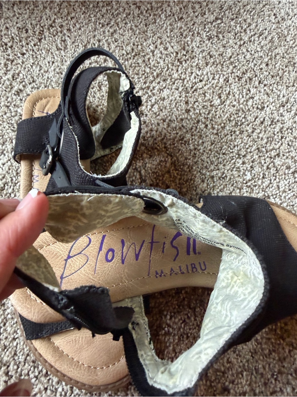 Black Women's Open-Toe Ankle-Strap Sandals with Cushioned Footbed - Picture 2 of 3